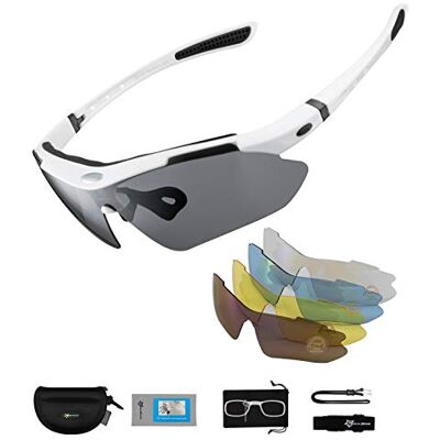 ROCKBROS Lunette de Sport Polarisées Homme Cyclisme Lunette VTT Protection UV400 Lunette de Soleil Noir pour Vélo Pêche Course Conduite avec 5 Verres Interchangeable ROCKBROS Lunette de Sport Polarisées Homme Cyclisme Lunette VTT Protection UV400 Lunette de Soleil Noir pour Vélo Pêche Course Conduite avec 5 Verres Interchangeable