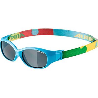 ALPINA Lunettes de soleil flexibles pour enfants, cyan puzzle gloss, taille unique ALPINA Lunettes de soleil flexibles pour enfants, cyan puzzle gloss, taille unique
