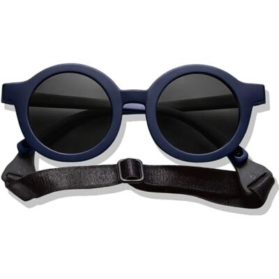 BABYMOCS Lunettes de soleil rondes pour enfants de 1,5 à 8 ans Protection UV 100 % Flexibles Sans BPA Sans substances nocives Avec bande Design suédois, bleu marine BABYMOCS Lunettes de soleil rondes pour enfants de 1,5 à 8 ans Protection UV 100 % Flexibles Sans BPA Sans substances nocives Avec bande Design suédois, bleu marine