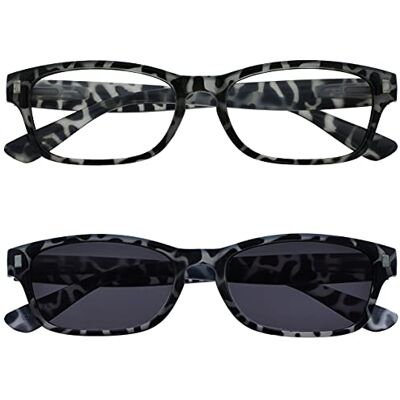 OPULIZE The Reading Glasses Lunettes de Lecture Écaille de Tortue Laiteux avec UV400 Lecteur Soleil Double Pack Hommes/Femmes RS10-1 +3,50 OPULIZE The Reading Glasses Lunettes de Lecture Écaille de Tortue Laiteux avec UV400 Lecteur Soleil Double Pack Hommes/Femmes RS10-1 +3,50