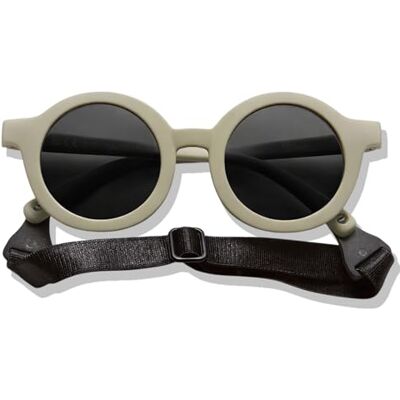 BABYMOCS Lunettes de soleil rondes pour enfants de 1,5 à 8 ans Protection UV 100 % Flexibles Sans BPA Sans substances nocives Avec bande Design suédois, kaki BABYMOCS Lunettes de soleil rondes pour enfants de 1,5 à 8 ans Protection UV 100 % Flexibles Sans BPA Sans substances nocives Avec bande Design suédois, kaki