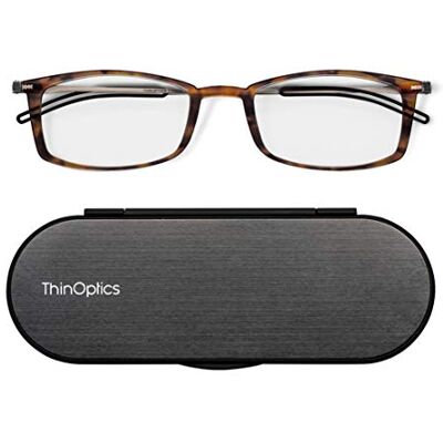 ThinOptics Brooklyn Lunettes de lecture 2.5 Monture Tortue + Étui magnétique Milano Lunettes de lecture compactes pliables 2.50 0.06 kg ThinOptics Brooklyn Lunettes de lecture 2.5 Monture Tortue + Étui magnétique Milano Lunettes de lecture compactes pliables 2.50 0.06 kg