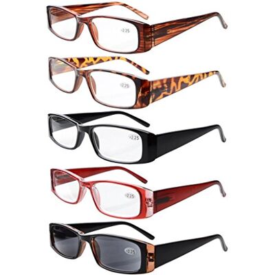 Eyekepper 5 pièces Charnières à ressort Rectangle Lunettes de lecture Soleil Lecteur Eyekepper 5 pièces Charnières à ressort Rectangle Lunettes de lecture Soleil Lecteur