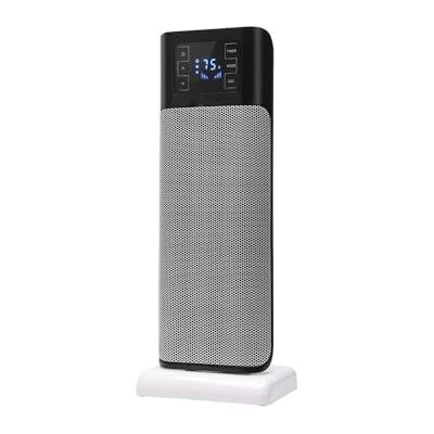 Avilia Chauffage soufflant numérique à tour avec thermostat réglable, cuisinière électrique oscillant avec panneau de commande tactile, en terre cuite, 17 x 22 x 58 cm, gris et noir Avilia Chauffage soufflant numérique à tour avec thermostat réglable, cuisinière électrique oscillant avec panneau de commande tactile, en terre cuite, 17 x 22 x 58 cm, gris et noir