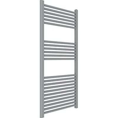 ERCOS Chauffe-serviettes chauffant pour salle de bain, dimensions 600 x 1200 mm, radiateur de salle de bain, couleur gris titane, fixations de 1/2" fournies avec kit de montage ERCOS Chauffe-serviettes chauffant pour salle de bain, dimensions 600 x 1200 mm, radiateur de salle de bain, couleur gris titane, fixations de 1/2" fournies avec kit de montage