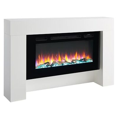 BALDERIA cheminée électrique Herkules Foyer électrique sur Pieds avec Effet de Flammes 3D Chauffage 2000W, éclairage LED Cheminée de Sol avec télécommande, minuteur, Thermostat Blanc BALDERIA cheminée électrique Herkules Foyer électrique sur Pieds avec Effet de Flammes 3D Chauffage 2000W, éclairage LED Cheminée de Sol avec télécommande, minuteur, Thermostat Blanc