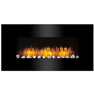 Classic Fire Cheminée électrique Vancouver Cheminée électrique 105.5 x 48 x 12 cm avec flammes LED, chauffage, télécommande et minuterie 2000W Support mural Noir Classic Fire Cheminée électrique Vancouver Cheminée électrique 105.5 x 48 x 12 cm avec flammes LED, chauffage, télécommande et minuterie 2000W Support mural Noir
