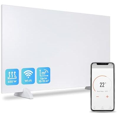 Silvergear ® Chauffage Infrarouge Premium Panneau Chauffant 420W avec Commande WiFi Protection Contre la Surchauffe Installation Murale ou Autonome Design écologique Silvergear ® Chauffage Infrarouge Premium Panneau Chauffant 420W avec Commande WiFi Protection Contre la Surchauffe Installation Murale ou Autonome Design écologique