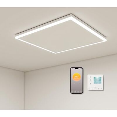 byecold Chauffage infrarouge, avec thermostat, 400 W, chauffage de plafond, infrarouge, avec éclairage LED, montage au plafond, télécommande par application, chauffage électrique, plaque chauffante, panneau byecold Chauffage infrarouge, avec thermostat, 400 W, chauffage de plafond, infrarouge, avec éclairage LED, montage au plafond, télécommande par application, chauffage électrique, plaque chauffante, panneau