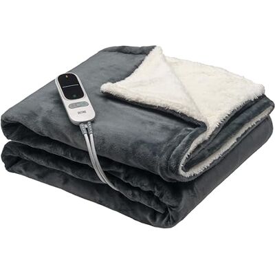 DistinQ Couverture d'extérieur électrique XXL 180 x 160 cm Couverture pour 2 personnes 160 watts Arrêt automatique Protection contre la surchauffe 9 niveaux Couverture chauffante Sherpa DistinQ Couverture d'extérieur électrique XXL 180 x 160 cm Couverture pour 2 personnes 160 watts Arrêt automatique Protection contre la surchauffe 9 niveaux Couverture chauffante Sherpa