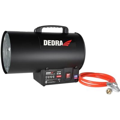 Dedra Chauffage soufflant à gaz 27 kW 300 m³/h, allumage piézoélectrique, plage de température de fonctionnement : 20–50 °C, ventilateur intégré, systèmes de sécurité, mobile et ergonomique Dedra Chauffage soufflant à gaz 27 kW 300 m³/h, allumage piézoélectrique, plage de température de fonctionnement : 20–50 °C, ventilateur intégré, systèmes de sécurité, mobile et ergonomique