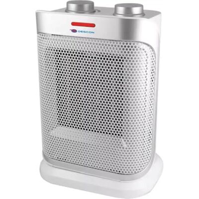Dedra DESCON Chauffage soufflant céramique avec oscillation, blanc argenté, 1500 W, 3 modes de ventilation, thermostat, protection contre la surchauffe, pour chauffage de zone, design compact Dedra DESCON Chauffage soufflant céramique avec oscillation, blanc argenté, 1500 W, 3 modes de ventilation, thermostat, protection contre la surchauffe, pour chauffage de zone, design compact