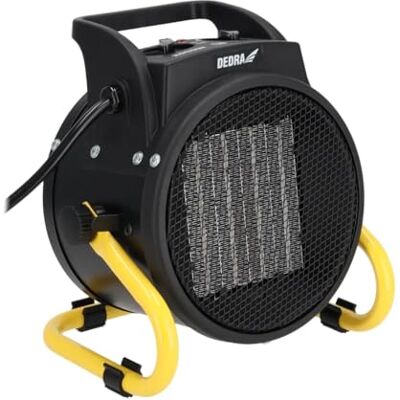 Dedra Radiateur électrique PTC 2,0 kW, rond, noir DED9930C, élément chauffant en céramique, pour pièces bien isolées, thermostat, protection contre la surchauffe, trois modes de fonctionnement Dedra Radiateur électrique PTC 2,0 kW, rond, noir DED9930C, élément chauffant en céramique, pour pièces bien isolées, thermostat, protection contre la surchauffe, trois modes de fonctionnement