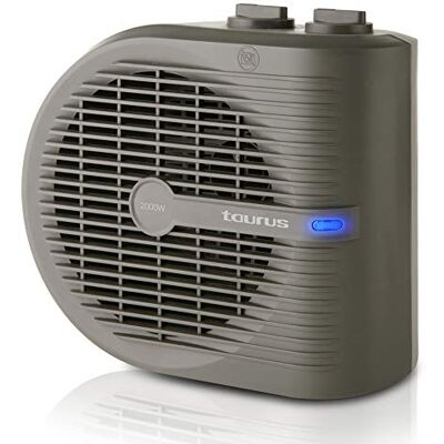 Taurus Tropicano 2.5 Chauffage soufflant 2 positions de chaleur + fonction ventilateur, 2000 W, thermostat réglable, poignée de transport, compact, silencieux, gris 946877 Taurus Tropicano 2.5 Chauffage soufflant 2 positions de chaleur + fonction ventilateur, 2000 W, thermostat réglable, poignée de transport, compact, silencieux, gris 946877