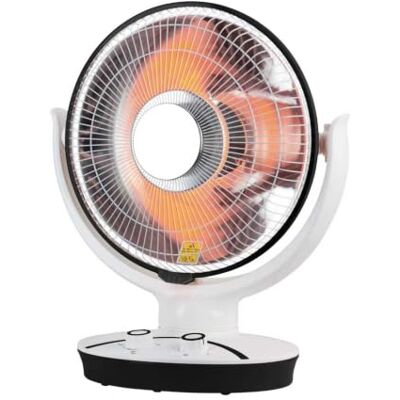 Velamp Chauffage infrarouge parabolique de table 1100 W 360 mm – Chauffage électrique compact, chauffage rapide et faible consommation pour la maison, le bureau et le camping-car Velamp Chauffage infrarouge parabolique de table 1100 W 360 mm – Chauffage électrique compact, chauffage rapide et faible consommation pour la maison, le bureau et le camping-car