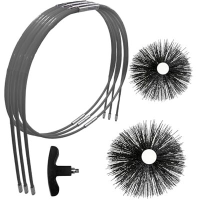 SHAFFER PRO kit de ramonage poêle à Bois et Pellet 9 mètres hérisson 120 mm 150 mm EASYFLEX -16 Cannes de ramonage Flexible SHAFFER PRO kit de ramonage poêle à Bois et Pellet 9 mètres hérisson 120 mm 150 mm EASYFLEX -16 Cannes de ramonage Flexible