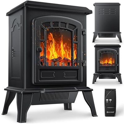 KESSER ® Cheminée électrique avec radiateur soufflant 2 000 W Chauffage électrique LED Effet feu de cheminée Poêle Effet Flamme Radiateur Poêle Silencieux réglable KESSER ® Cheminée électrique avec radiateur soufflant 2 000 W Chauffage électrique LED Effet feu de cheminée Poêle Effet Flamme Radiateur Poêle Silencieux réglable
