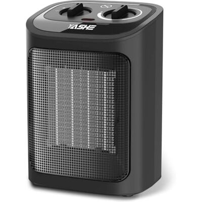 YASHE Portable Poêle électrique 1500 W, température avec 3 modes, thermostat, protection contre la surchauffe et le basculement, en céramique PTC Para Dormitorios, Oficinas YASHE Portable Poêle électrique 1500 W, température avec 3 modes, thermostat, protection contre la surchauffe et le basculement, en céramique PTC Para Dormitorios, Oficinas