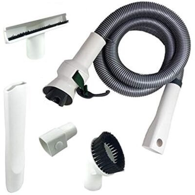 DL SERVICE Kit d'accessoires pour Folletto Vk 150 Tuyau flexible Vk 150 + 4 brosses adaptables pour nettoyage, blanc DL SERVICE Kit d'accessoires pour Folletto Vk 150 Tuyau flexible Vk 150 + 4 brosses adaptables pour nettoyage, blanc