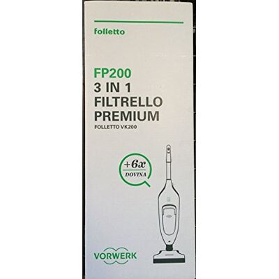 Vorwerk FP200 Filtre de qualité supérieure original pour Folletto VK200 6 sacs + 6 douches Vorwerk FP200 Filtre de qualité supérieure original pour Folletto VK200 6 sacs + 6 douches