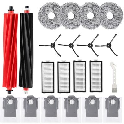 CAIXINYI 21 pièces Kit d'accessoires pour Roborock Qrevo Master/Qrevo Slim aspirateur robot, 2 brosse principale, 4 Chiffons, 6 sacs à poussière, 4 brosses latérales, 4 filtres HEPA, 1 brosse propre CAIXINYI 21 pièces Kit d'accessoires pour Roborock Qrevo Master/Qrevo Slim aspirateur robot, 2 brosse principale, 4 Chiffons, 6 sacs à poussière, 4 brosses latérales, 4 filtres HEPA, 1 brosse propre