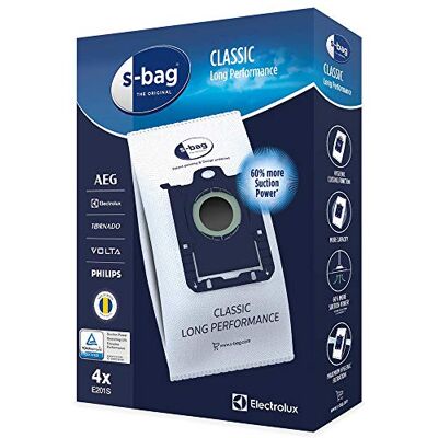 AEG Lot de 4 sacs d'aspirateur d'origine , Electrolux E201 E201B S-Bag AEG Lot de 4 sacs d'aspirateur d'origine , Electrolux E201 E201B S-Bag
