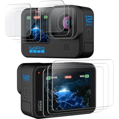 JETech Protection D'écran pour GoPro Hero 12/11/10/9 Black avec Protecteur d'Objectif de Caméra, Film en Verre Trempé, Installation Facile, HD Transparent, 3 Pièces Chacun JETech Protection D'écran pour GoPro Hero 12/11/10/9 Black avec Protecteur d'Objectif de Caméra, Film en Verre Trempé, Installation Facile, HD Transparent, 3 Pièces Chacun