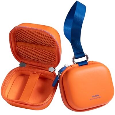 TELESIN Mini étui de transport portable pour caméras GoPro Hero/Ace Pro/DJI OSMO/360, étui de rangement rigide avec EVA absorbant les chocs et doublure douce, prêt à voyager avec sangle, Orange, S TELESIN Mini étui de transport portable pour caméras GoPro Hero/Ace Pro/DJI OSMO/360, étui de rangement rigide avec EVA absorbant les chocs et doublure douce, prêt à voyager avec sangle, Orange, S
