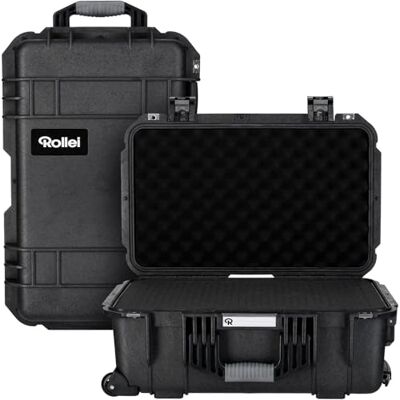 Rollei Valise à roulettes pour appareil photo Extrêmement robuste Incassable et étanche Grande valise pour appareil photo d'extérieur Régulation automatique de la pression et protection Rollei Valise à roulettes pour appareil photo Extrêmement robuste Incassable et étanche Grande valise pour appareil photo d'extérieur Régulation automatique de la pression et protection