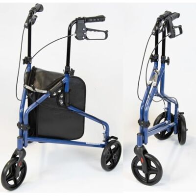 Rollator en acier à 3 roues NRS Healthcare - Bleu - Chaises roulantes et déambulateurs Rollator en acier à 3 roues NRS Healthcare - Bleu - Chaises roulantes et déambulateurs