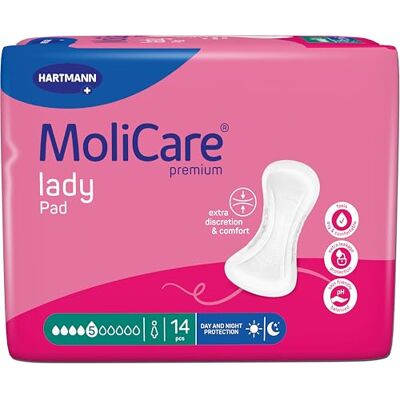 Molicare Premium Lady Pad Lot de 14 serviettes hygiéniques 5 gouttes Molicare Premium Lady Pad Lot de 14 serviettes hygiéniques 5 gouttes