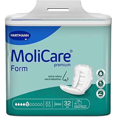 Molicare Premium Form 5 gouttes, pour incontinence modérée : sécurité maximale, protection antifuites et discrétion optimales pour femmes et hommes, 4x32 pièces Molicare Premium Form 5 gouttes, pour incontinence modérée : sécurité maximale, protection antifuites et discrétion optimales pour femmes et hommes, 4x32 pièces