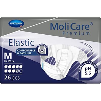 Molicare Premium Elastic Lot de 26 slips jetables unisexes : utilisation discrète pour les femmes et les hommes souffrant d'incontinence ; 9 gouttes, taille M Molicare Premium Elastic Lot de 26 slips jetables unisexes : utilisation discrète pour les femmes et les hommes souffrant d'incontinence ; 9 gouttes, taille M