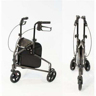 NRS Healthcare Rollator en acier à 3 roues - Argent - Cadres de marche et rollators NRS Healthcare Rollator en acier à 3 roues - Argent - Cadres de marche et rollators