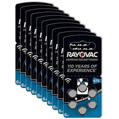 Rayovac Piles pour Amplificateur Appareil Auditif, Piles Bouton pour Aide Auditive, lot de 60, taille 675 Rayovac Piles pour Amplificateur Appareil Auditif, Piles Bouton pour Aide Auditive, lot de 60, taille 675