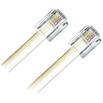 Câble ADSL Blanc 10m RJ11 - Mâle/Mâle - Haute Vitesse Câble ADSL Blanc 10m RJ11 - Mâle/Mâle - Haute Vitesse