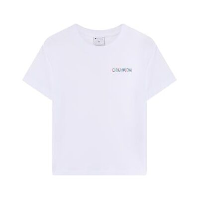 Champion Femmes T-shirt à col rond graphique, blanc, taille L Champion Femmes T-shirt à col rond graphique, blanc, taille L