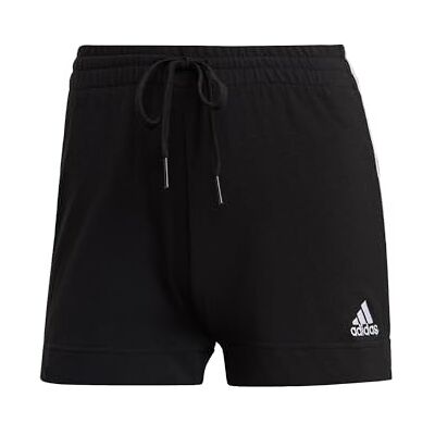 adidas Femme Essentials Slim 3-Stripes Shorts, Black/White, S adidas Femme Essentials Slim 3-Stripes Shorts, Black/White, S