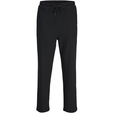 JACK & JONES JPSTKANE JJRICK Pantalon de survêtement lisse LN, Noir, M JACK & JONES JPSTKANE JJRICK Pantalon de survêtement lisse LN, Noir, M