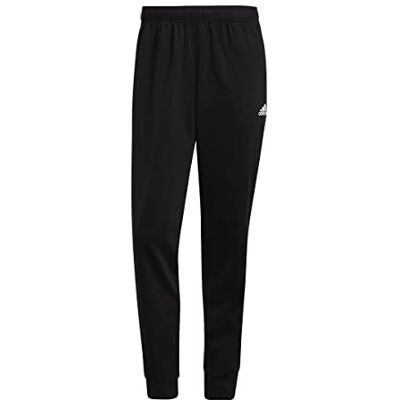 adidas Homme Essentials Warm-Up Tapered 3-Stripes Track Pants, Black/White, XXL adidas Homme Essentials Warm-Up Tapered 3-Stripes Track Pants, Black/White, XXL