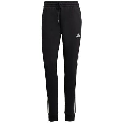 adidas Femme Essentials 3-Stripes French Terry Cuffed Pants, Black, XL adidas Femme Essentials 3-Stripes French Terry Cuffed Pants, Black, XL