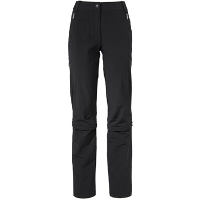 VAUDE Women's Farley Stretch Capri T-Zip Pants III Pantalon Femme, Noir, 46 Lang VAUDE Women's Farley Stretch Capri T-Zip Pants III Pantalon Femme, Noir, 46 Lang