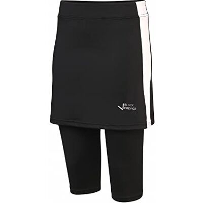 Black Crevice Pantalon de fitness pour femme avec jupe I Legging de sport avec jupe en 92% polyester et 8% élasthanne I Pantalon moulant avec jupe I Legging avec jupe de tennis pour le sport, la Black Crevice Pantalon de fitness pour femme avec jupe I Legging de sport avec jupe en 92% polyester et 8% élasthanne I Pantalon moulant avec jupe I Legging avec jupe de tennis pour le sport, la