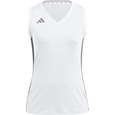 adidas Femme Volleyball Quickset Sleeveless Jersey Shirt, White, S adidas Femme Volleyball Quickset Sleeveless Jersey Shirt, White, S