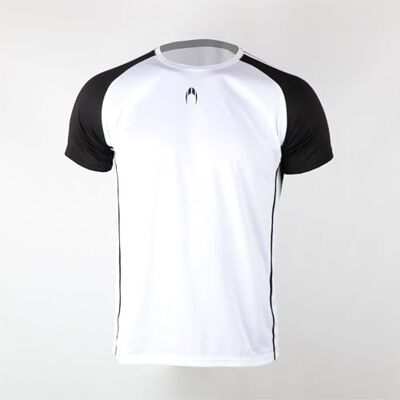 HO Soccer Akademia T-shirt de football pour homme et femme Blanc/noir Taille L HO Soccer Akademia T-shirt de football pour homme et femme Blanc/noir Taille L