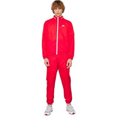 NIKE Men's Survêtement M Nk Club Lnd Wvn Trk Suit, University Red/White, DR3337-657, 2XL NIKE Men's Survêtement M Nk Club Lnd Wvn Trk Suit, University Red/White, DR3337-657, 2XL