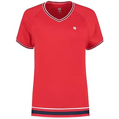 T-Shirt Heritage Rouge de K-SWISS pour Tennis T-Shirt Heritage Rouge de K-SWISS pour Tennis