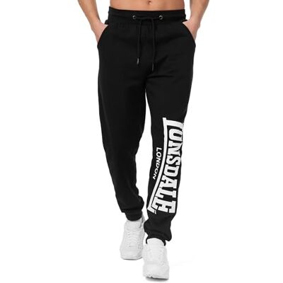 Lonsdale London Logo Large Homme Bas de survêtement Noir Confortable, Schwarz, M Lonsdale London Logo Large Homme Bas de survêtement Noir Confortable, Schwarz, M