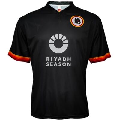 AS Roma MA/RO2324/THIRD Riyadh/BLANK T-shirt de football pour enfant et garçon, 6 ans, Noir, 6 ans AS Roma MA/RO2324/THIRD Riyadh/BLANK T-shirt de football pour enfant et garçon, 6 ans, Noir, 6 ans