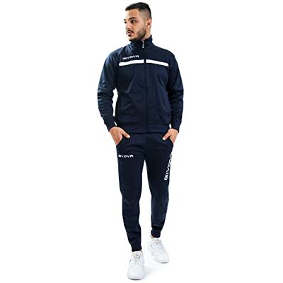 Givova , survêtement un full zip, bleu/blanc, XL Givova , survêtement un full zip, bleu/blanc, XL